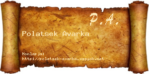 Polatsek Avarka névjegykártya
